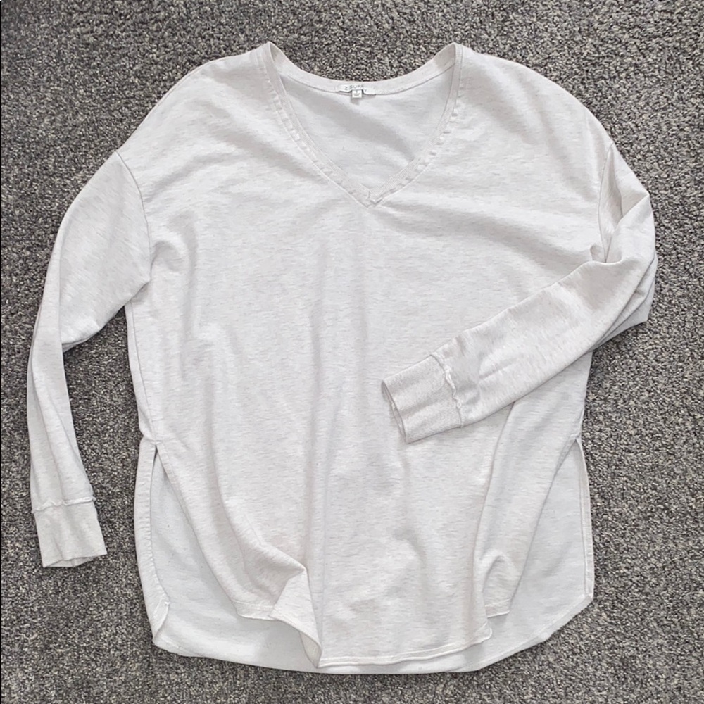 Z Supply Cream Long Sleeve Relaxed Sweatshirt